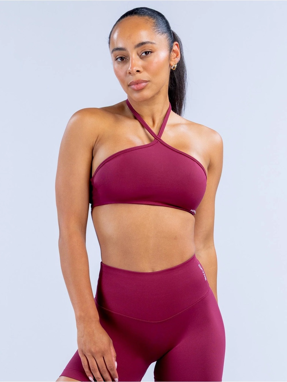 Dynamic high neck halter bra - BERRY